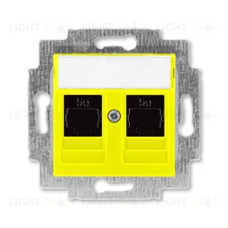 Розетка компьютерная двойная ABB Levit RJ45 6 кат, желтый 2CHH296118A6064 2CHH296118A6064