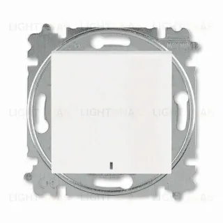 Переключатель одноклавишный с подсветкой ABB Levit (с 2-х мест) 10А, жемчуг-ледяной 2CHH590646A6068 2CHH590646A6068