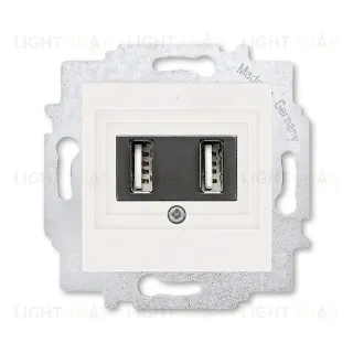 Usb розетка двойная для зарядки (1,4А) ABB Levit, жемчуг 2CHH290040A6068 2CHH290040A6068