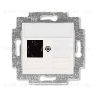 Розетка компьютерная одинарная ABB Levit RJ45 5 кат, жемчуг 2CHH295117A6068 2CHH295117A6068