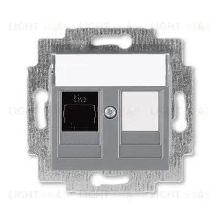 Розетка компьютерная одинарная ABB Levit RJ45 5 кат, сталь 2CHH295117A6069 2CHH295117A6069
