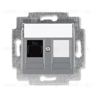 Розетка компьютерная одинарная ABB Levit RJ45 6 кат, сталь 2CHH296117A6069 2CHH296117A6069