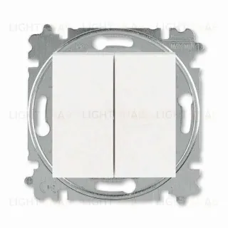 Выключатель двухклавишный ABB Levit, 10 А, жемчуг-ледяной 2CHH590545A6068 2CHH590545A6068