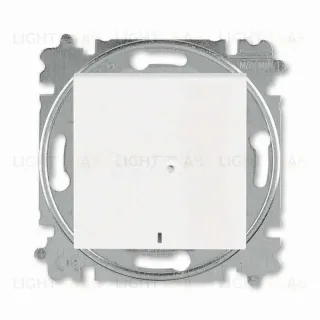 Выключатель кнопочный одноклавишный с подсветкой ABB Levit, 10 А, жемчуг-ледяной 2CHH599147A6068 2CHH599147A6068