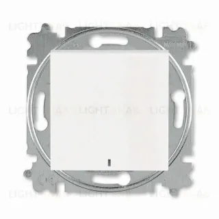 Выключатель одноклавишный с подсветкой ABB Levit, 10 А, жемчуг-ледяной 2CHH590146A6068 2CHH590146A6068