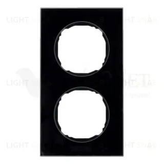 Рамка двойная для установки заподлицо Berker R.8 черное стекло 10122616 10122616