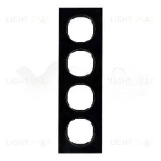 Рамка четверная для установки заподлицо Berker R.8 черное стекло 10142616 10142616