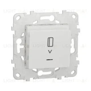 Карточный выключатель с подсветкой без задержки времени 10А/250 В~ Schneider Unica New, белый NU528318 NU528318
