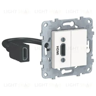 Розетка HDMI одинарная с выносным разъемом Schneider Unica New, белый NU543018 NU543018