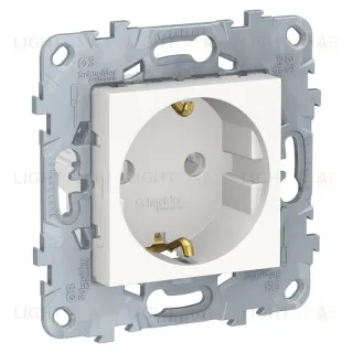 Розетка с заземлением 16A/250 В, винтовой зажим Schneider Unica New, белый NU503618 NU503618