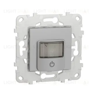 Датчик движения с выключателем 3-х проводной 10А до 1050Вт Schneider Unica New, алюминий NU552530 NU552530