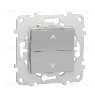 Кнопочный выключатель управления для жалюзи и рольставней 6А/250 В~ Schneider Unica New, алюминий NU520730 NU520730