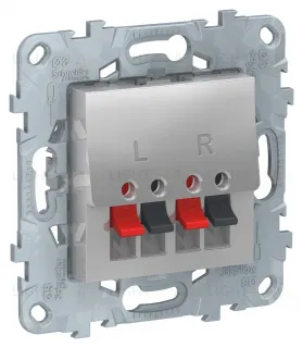 Розетка одинарная акустическая Schneider Unica New, алюминий NU548630 NU548630