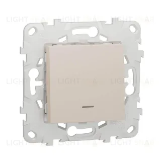 Переключатель одноклавишный (из 2-х мест) с подсветкой 10А/250 В~ Schneider Unica New, бежевый NU520344N NU520344N