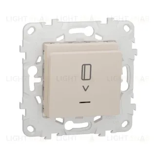 Карточный выключатель с подсветкой без задержки времени 10А/250 В~ Schneider Unica New, бежевый NU528344 NU528344