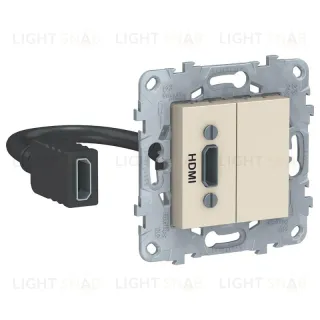 Розетка HDMI одинарная с выносным разъемом Schneider Unica New, бежевый NU543044 NU543044