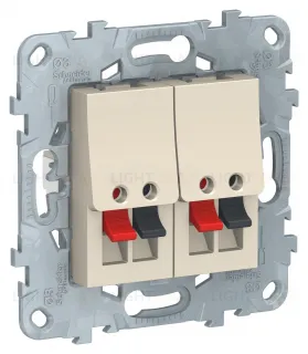 Розетка двойная акустическая Schneider Unica New, бежевый NU548944 NU548944