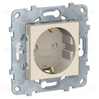 Розетка с заземлением 16A/250 В, винтовой зажим Schneider Unica New, бежевый NU503644 NU503644