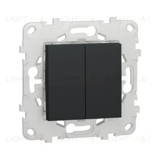 Выключатель двухклавишный 10А/250 В~ Schneider Unica New, антрацит NU521154 NU521154