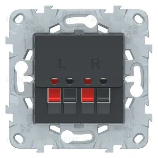 Розетка двойная акустическая Schneider Unica New, антрацит NU548654 NU548654