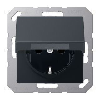 Розетка с заземлением с откидной крышкой и уплотнительной мембраной IP44 Jung 16А/250В 551wu+A1520BFKLANM 551wu + A1520BFKLANM