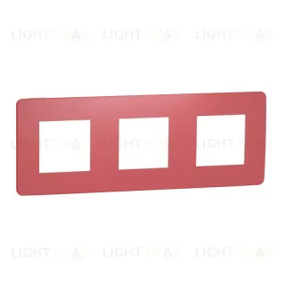Рамка тройная Schneider Electric Unica Studio Color, красный-белый NU280613 NU280613