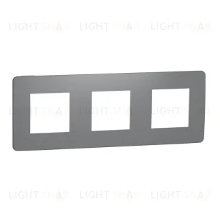 Рамка тройная Schneider Electric Unica Studio Color, дымчато-серый-белый NU280621 NU280621