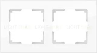 Рамка двойная Werkel Favorit, белое стекло a051193 a051193