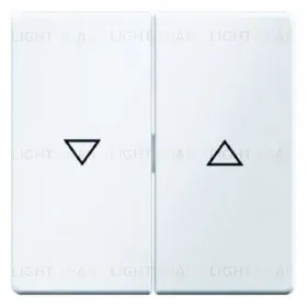 Выключатель управления жалюзи 2-х кнопочный Berker, 10А/250В, полярная белизна 16256089+503520 16256089 + 503520