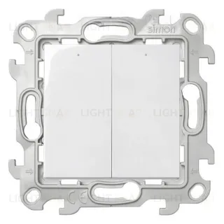 Выключатель двухклавишный с подсветкой Simon 24 10А/250В, белый 2450392-030 2450392-030