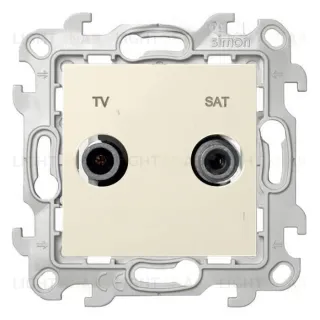 Телевизионная розетка проходная Simon 24 TV-SAT, слоновая кость 2410485-031 2410485-031