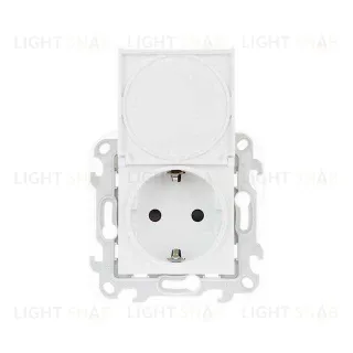 Розетка с заземлением с откидной крышкой и шторками IP44 Simon 24 16А/250В, белый 2450448-030 2450448-030