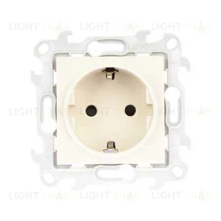 Розетка с заземлением со шторками Simon 24 16А/250В, слоновая кость 2450432-031 2450432-031