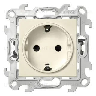 Розетка с заземлением со шторками Simon 24 Push&Go 16А/250В, слоновая кость 2420432-031 2420432-031