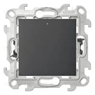 Выключатель одноклавишный проходной с подсветкой Simon 24 (вкл/выкл с 2-х мест) 10А/250В, графит 2450204-038 2450204-038