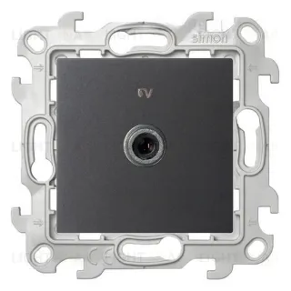 Телевизионная розетка оконечная Simon 24, графит 2450476-038 2450476-038