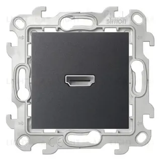 Коннектор HDMI Simon 24, v 1.4, (мама-мама), винтовой зажим, графит 2411094-038 2411094-038