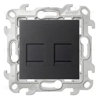 Розетка компьютерная двойная Simon 24 RJ45 5-й кат., графит 2450593-038 2450593-038