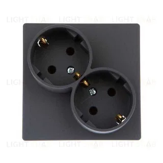 Розетка двойная с заземлением Simon 24 16А/250В, графит 2450459-038 2450459-038