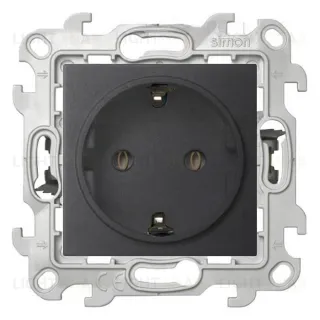 Розетка с заземлением Simon 24 Push&Go 16А/250В, графит 2420434-038 2420434-038
