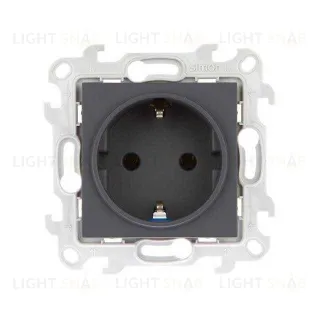 Розетка с заземлением Simon 24 16А/250В, графит 2450434-038 2450434-038