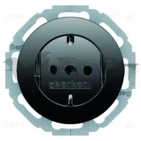 Розетка с заземлением Berker R.Classic 16А/250В, черный глянцевый 47452045 47452045