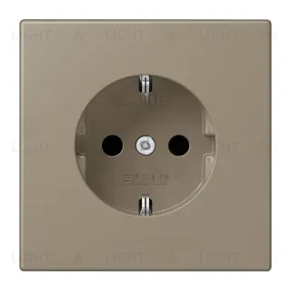Розетка с заземлением и шторками Jung LS 990 Les Couleurs Le Corbusier ombre naturelle moyenne LC1520KI32141 LC1520KI32141