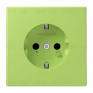 Розетка с заземлением и шторками Jung LS 990 Les Couleurs Le Corbusier vert clair LC1520KI32052 LC1520KI32052