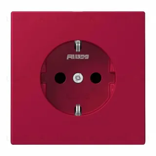 Розетка с заземлением и шторками Jung LS 990 Les Couleurs Le Corbusier rouge carmin LC1520KI32100 LC1520KI32100