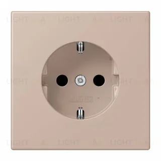 Розетка с заземлением и шторками Jung LS 990 Les Couleurs Le Corbusier ombre brulee claire LC1520KI32131 LC1520KI32131