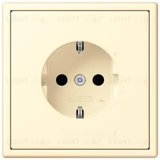Розетка с заземлением и шторками Jung LS 990 Les Couleurs Le Corbusier blanc LC1520KI32001 LC1520KI32001
