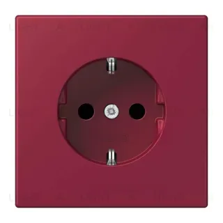 Розетка с заземлением и шторками Jung LS 990 Les Couleurs Le Corbusier le rubis LC1520KI4320M LC1520KI4320M