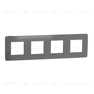 Рамка четверная Schneider Electric Unica Studio Metal, никель-антрацит NU280853 NU280853