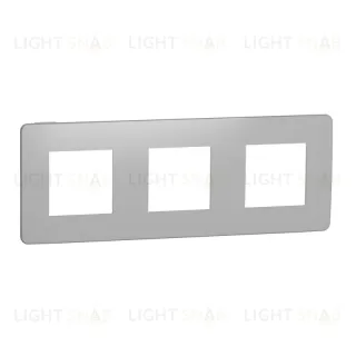 Рамка тройная Schneider Electric Unica Studio Metal, хром-белый NU280655 NU280655